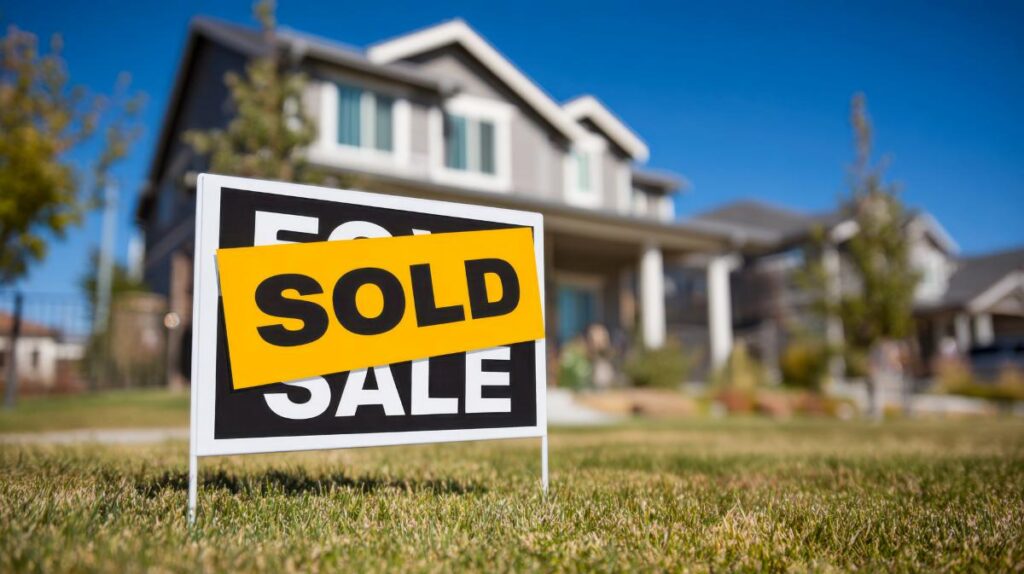 Moving to a new home as a sold sign marks the end of a real estate journey