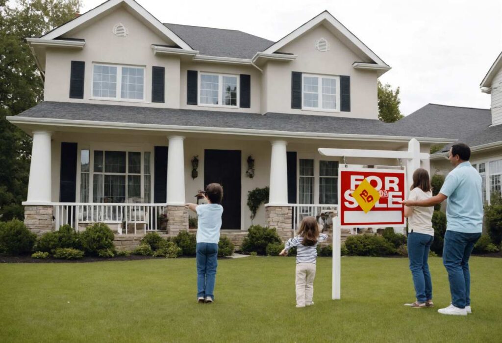Happy Family Viewing New Home for Sale