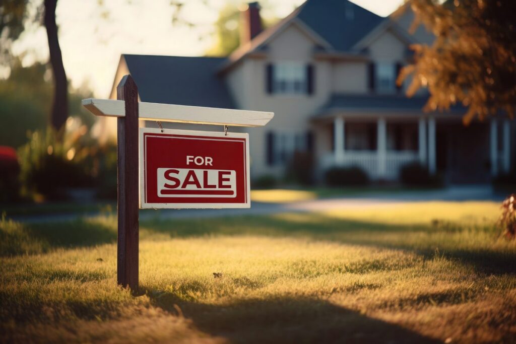 Family house for sale in suburban neighborhood