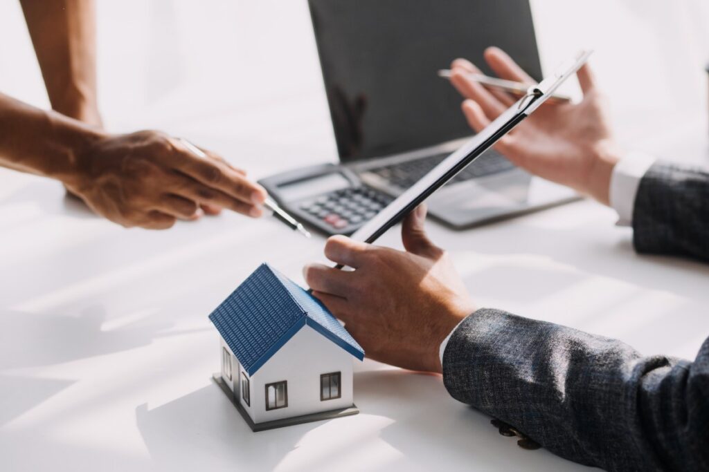 two person talking about property deal