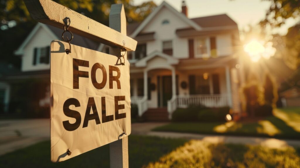 property with for sale sign in front