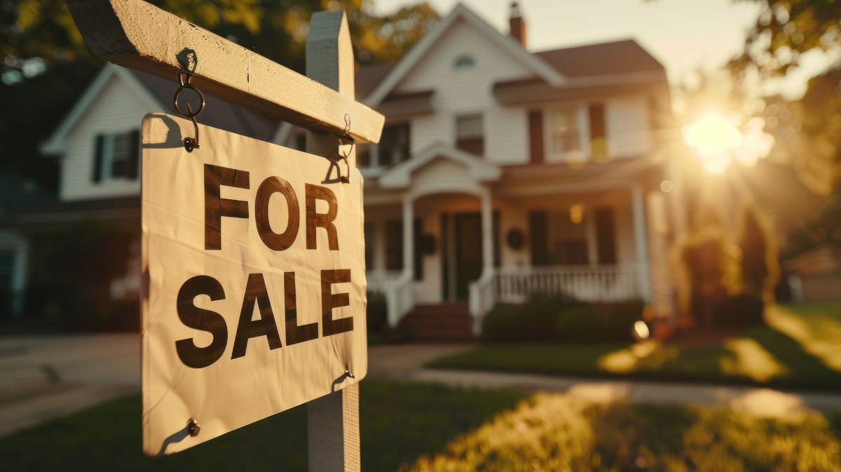 property with for sale sign in front