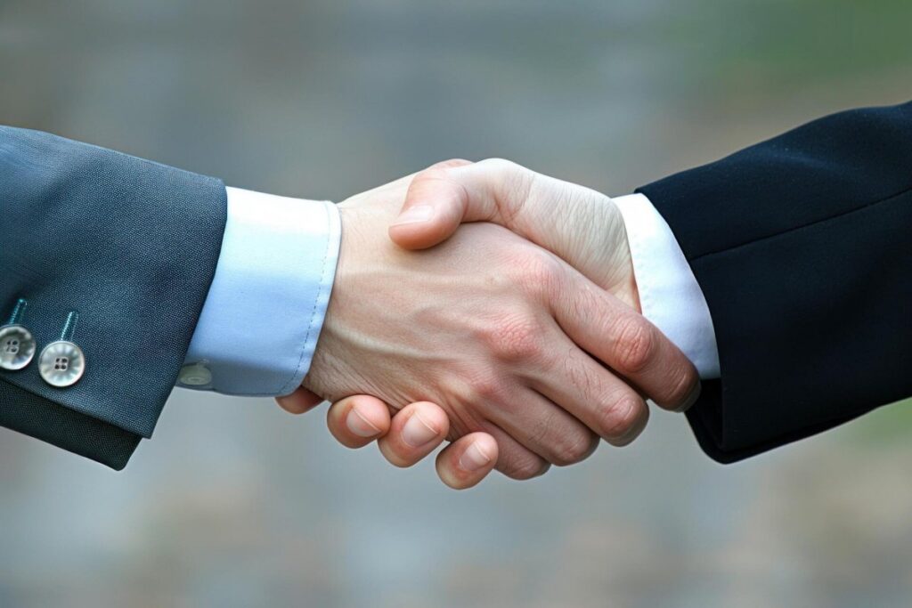 two men shaking hands