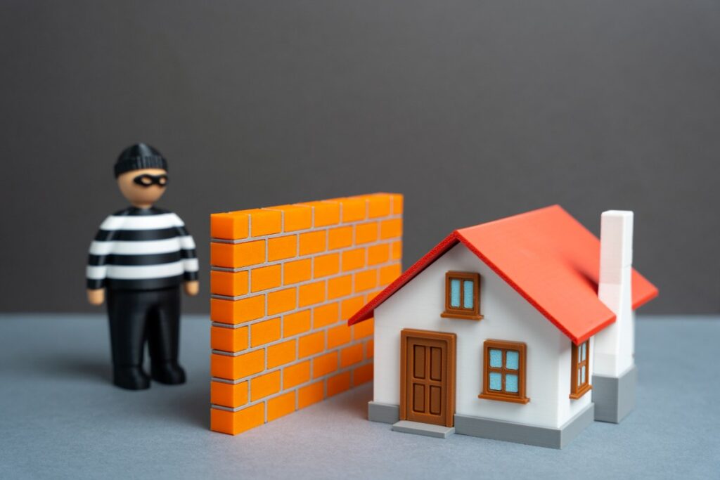 The house is fenced off from the criminal. Home security and life protection